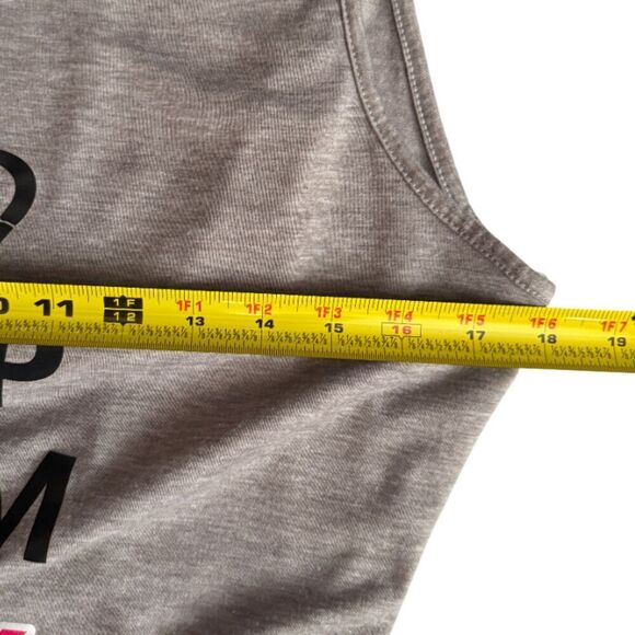 Keep Calm And Workout Gray Tank With A Side Tie Size L/XL - Picture 8 of 9